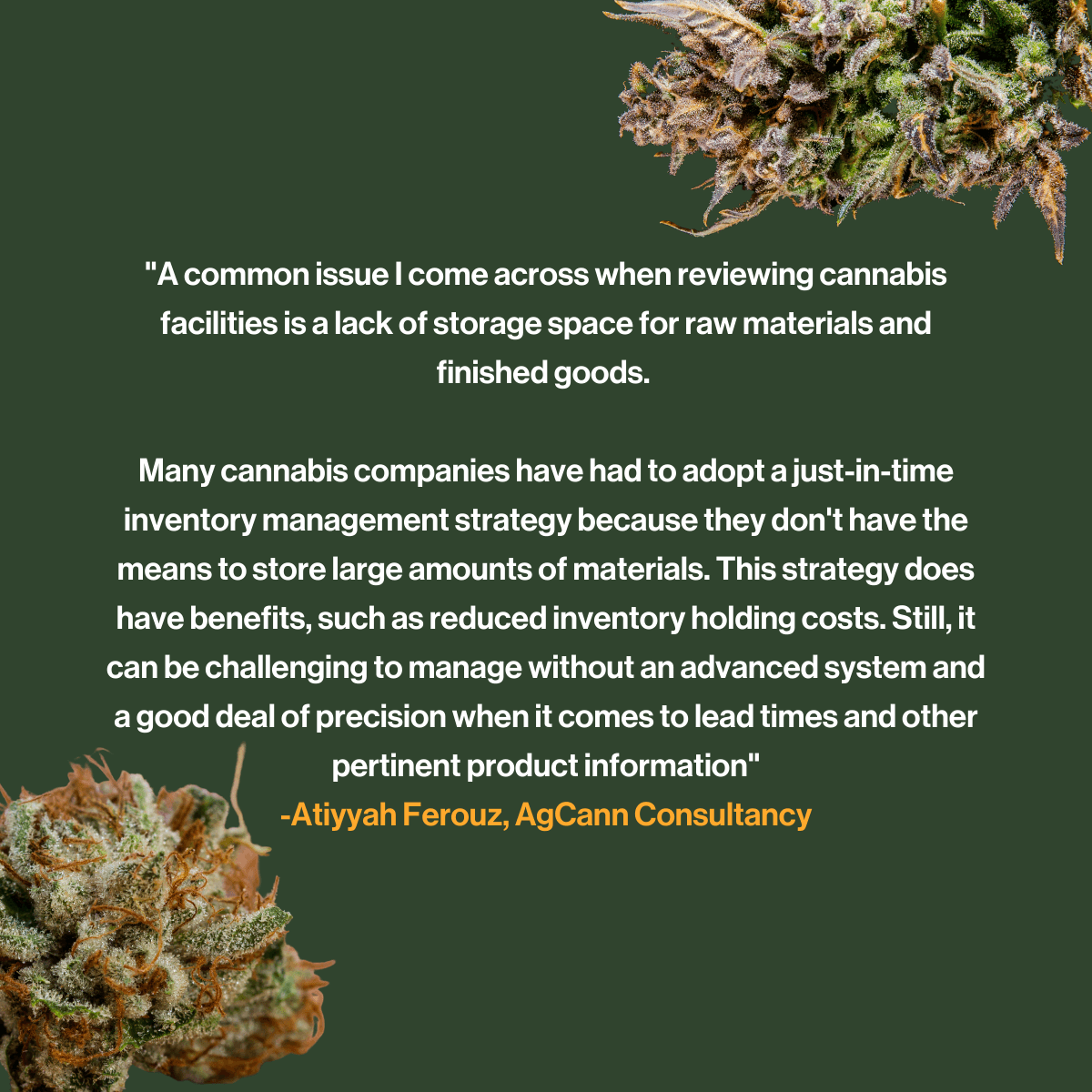 Quote from Elevated Signals partner - AgCann cannabis consulting
